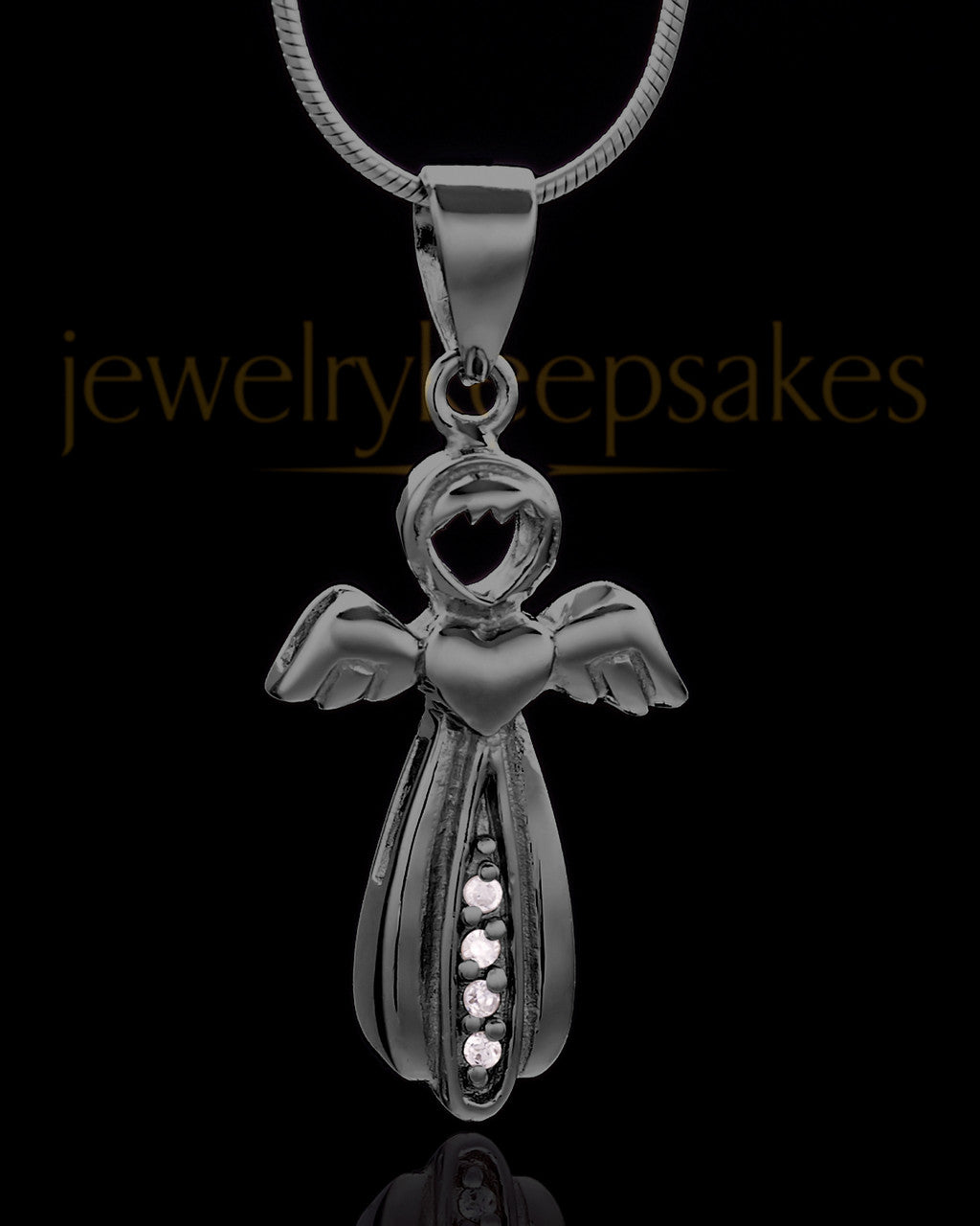Black Heavenly Attendant Cremation Urn Pendant