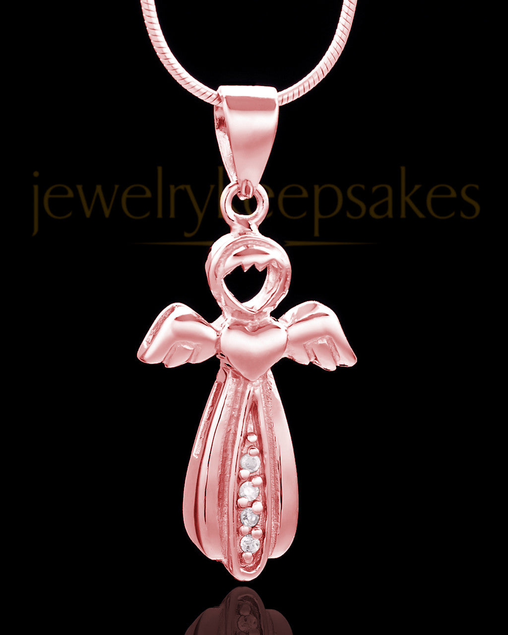 Rose Gold Heavenly Attendant Cremation Urn Pendant