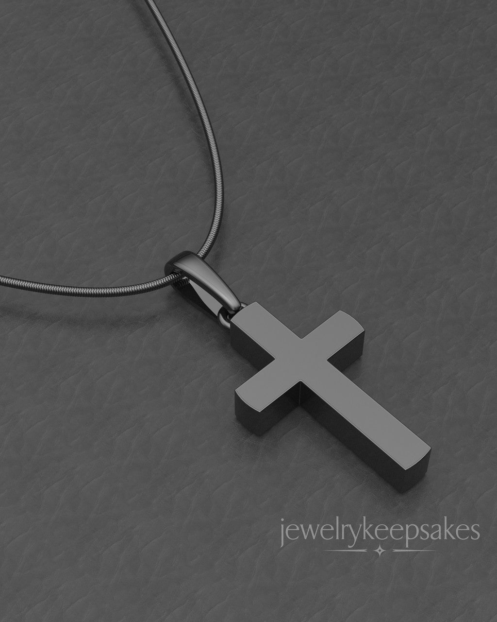 Black Memorable Cross Permanently Sealed Waterproof Cremation Pendant