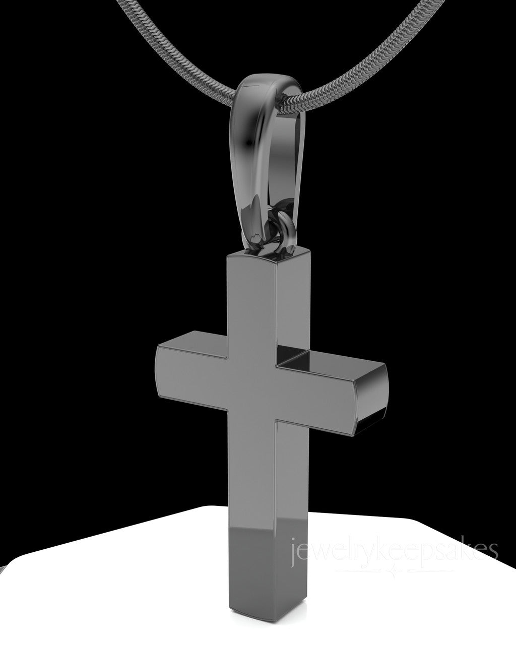 Black Memorable Cross Permanently Sealed Waterproof Cremation Pendant