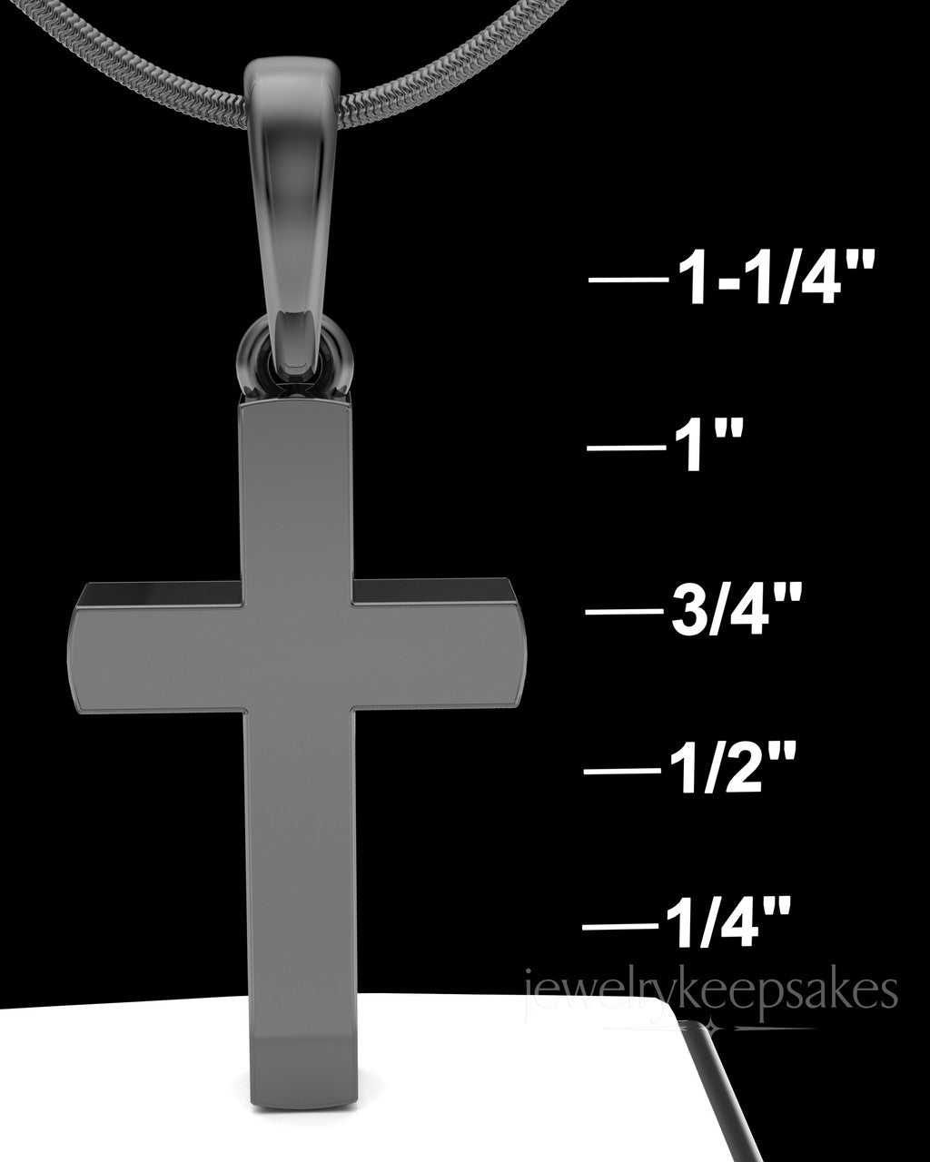 Black Memorable Cross Permanently Sealed Waterproof Cremation Pendant
