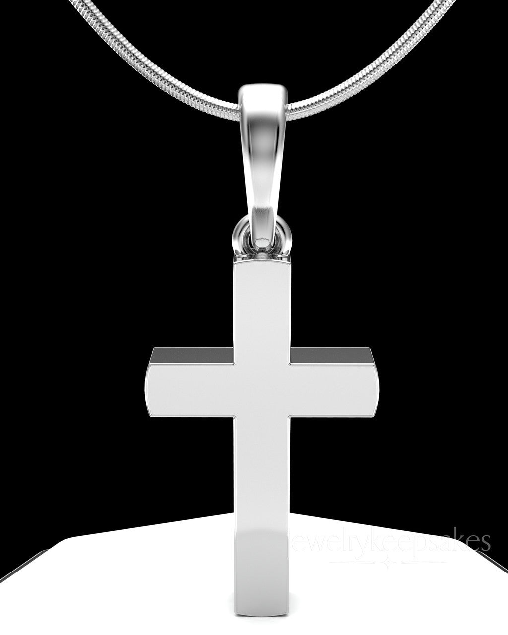 Sterling Silver Memorable Cross Permanently Sealed Waterproof Cremation Pendant