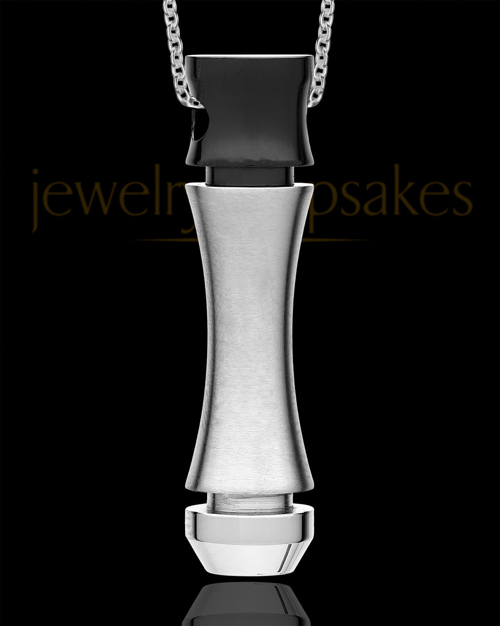 Stainless Black Men's Mighty Cylinder Urn Jewelry