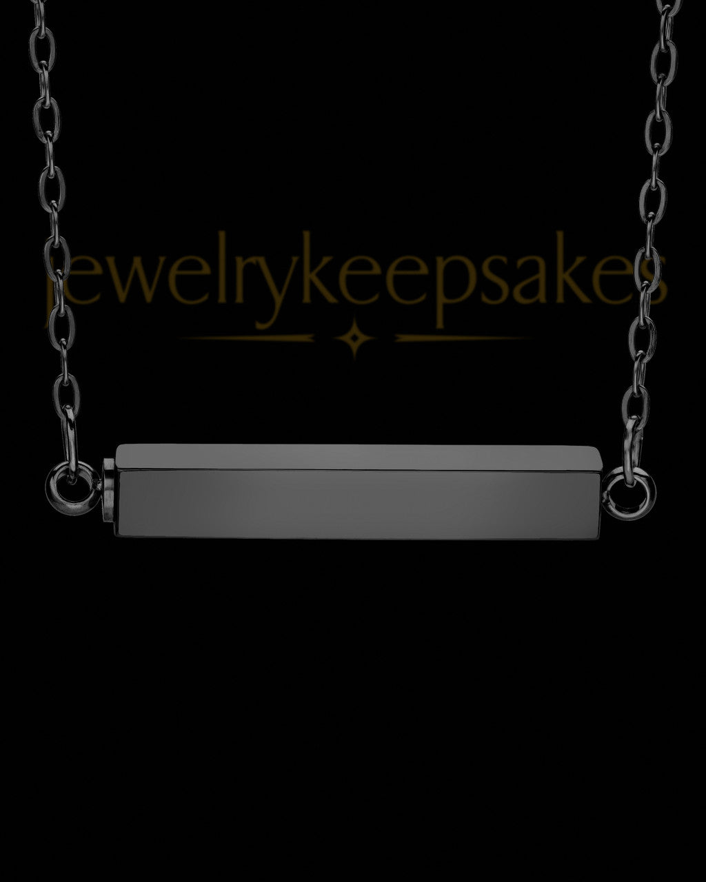 Black Finish Elegant Bar Stainless Steel Cremation Pendant