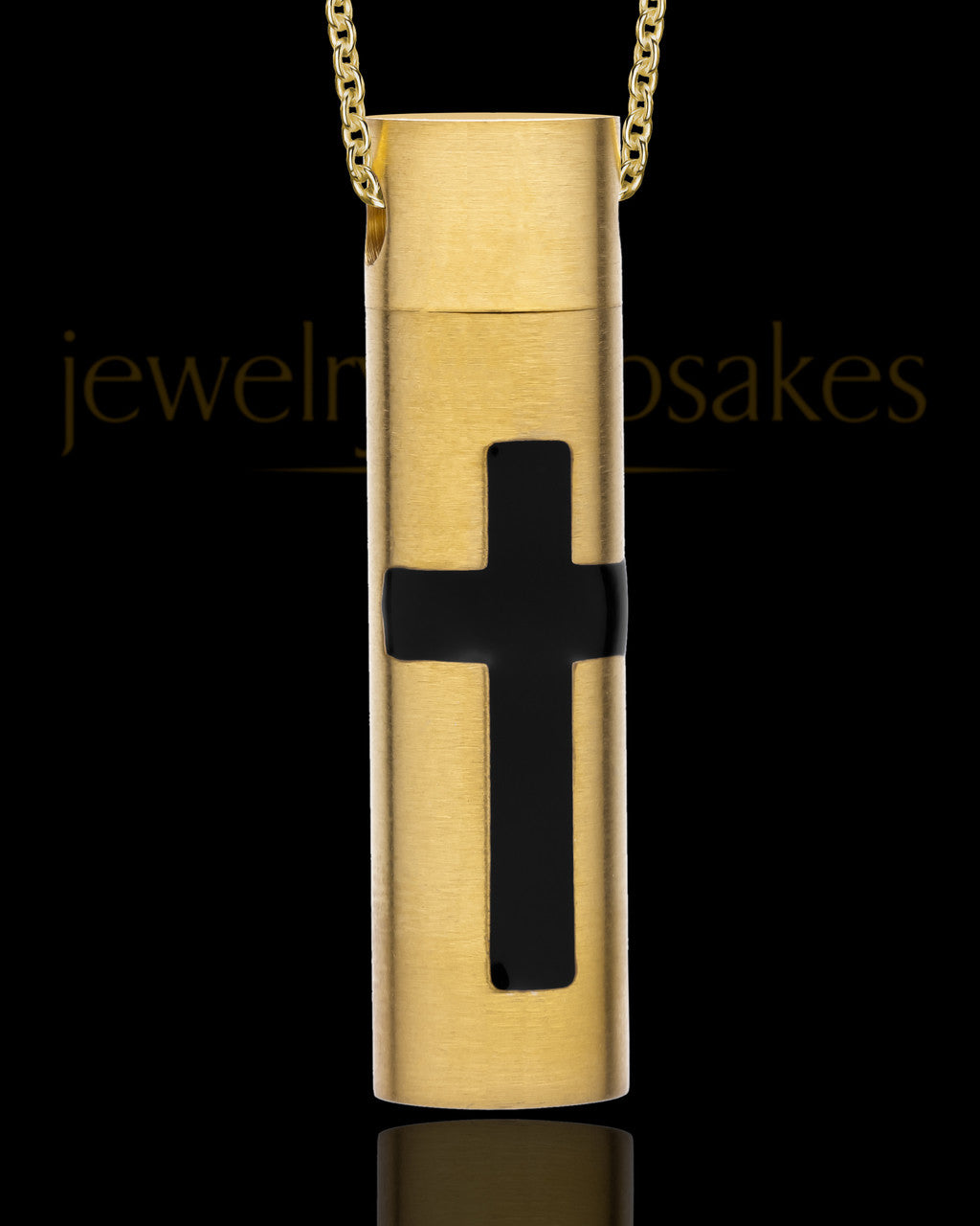 Men's Spirited Gold Plated Cylinder Urn Pendant