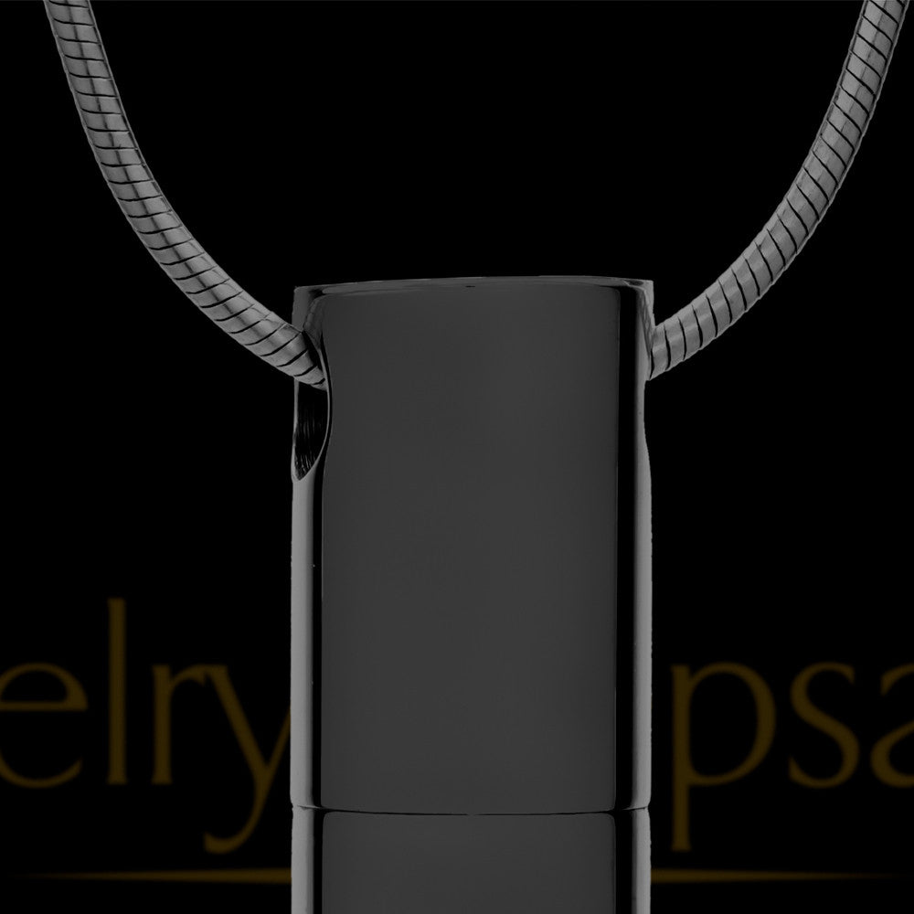 Personalized Black Cylinder Urn For Ashes With Engraving