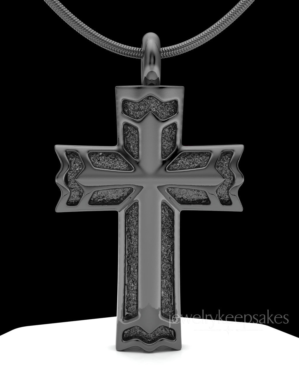 Black Plated Sterling Permanently Sealed Waterproof Jewelry Elysian Cross