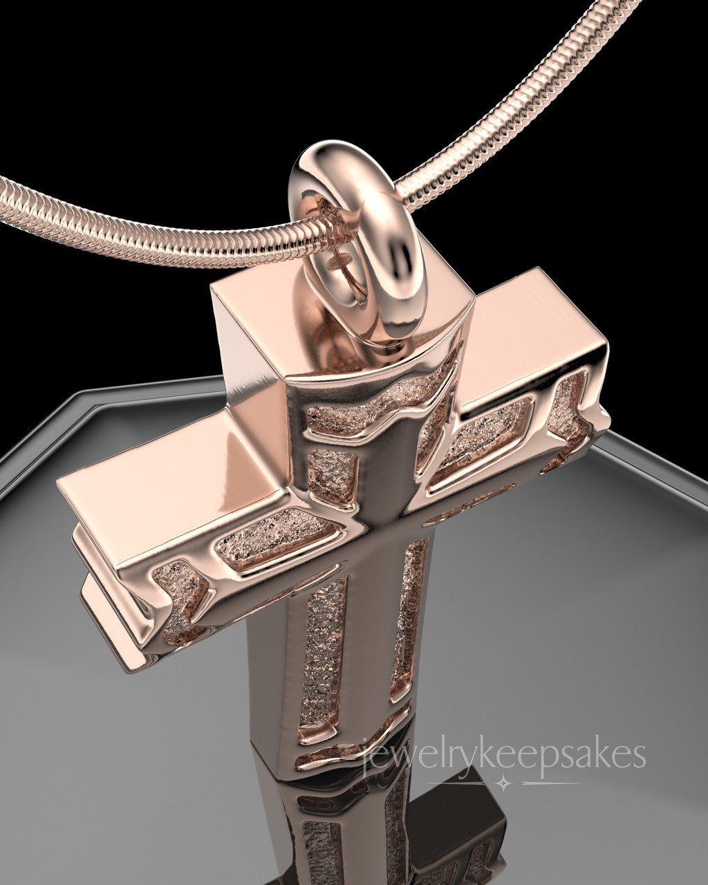 Rose Gold Sterling Permanently Sealed Waterproof Jewelry Elysian Cross