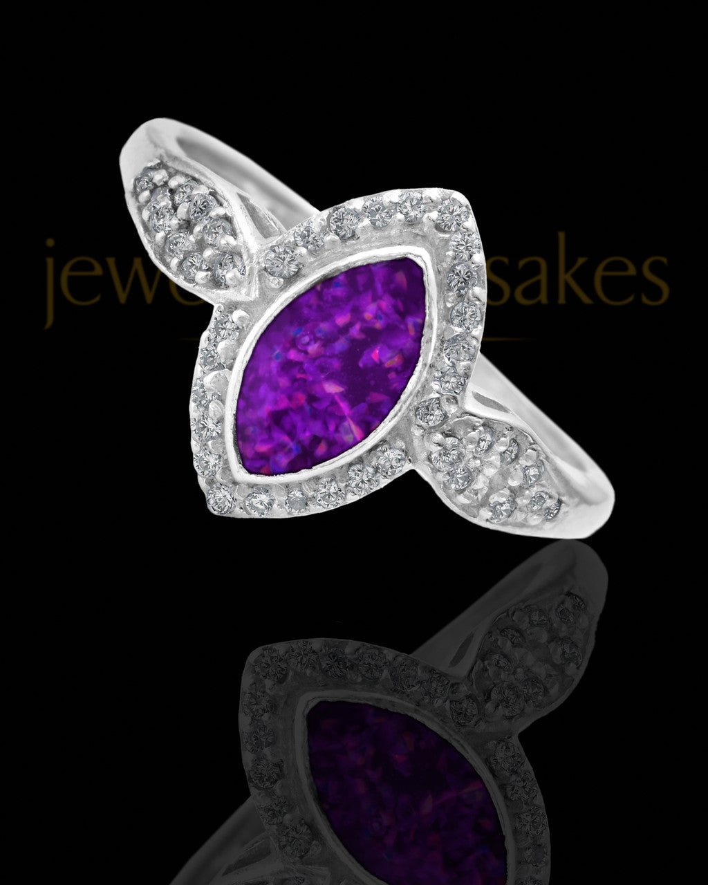 Ladies Prentiss Orchid Pearl Opal Silver Ash Ring