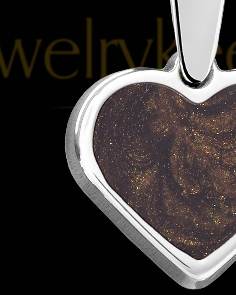 Solid 14K White Gold Java Heart Ash Jewelry