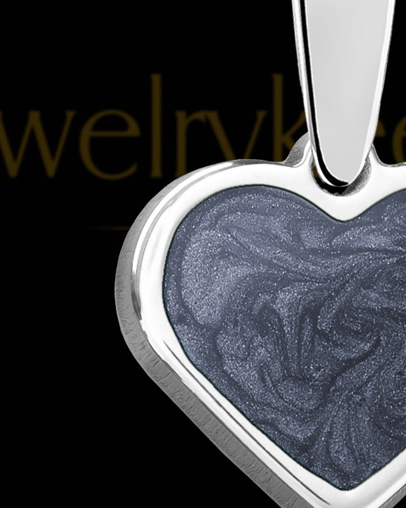 Solid 14K White Gold Spiritual Heart Ash Jewelry