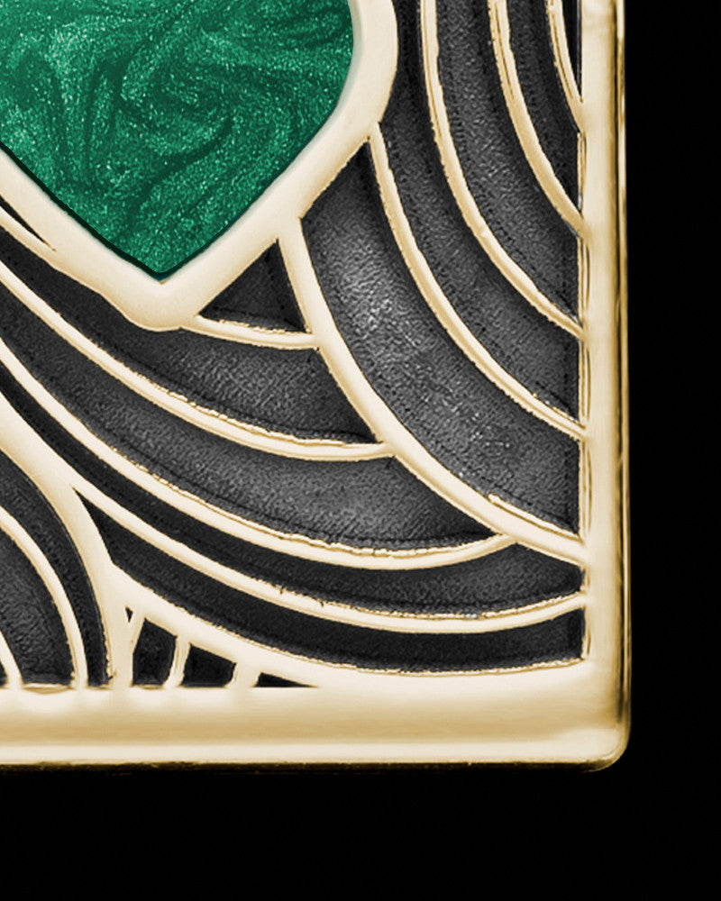 Solid 14K Gold Olive Boxed Heart Ash Jewelry