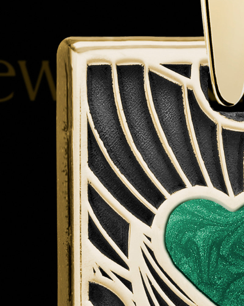 Solid 14K Gold Olive Boxed Heart Ash Jewelry