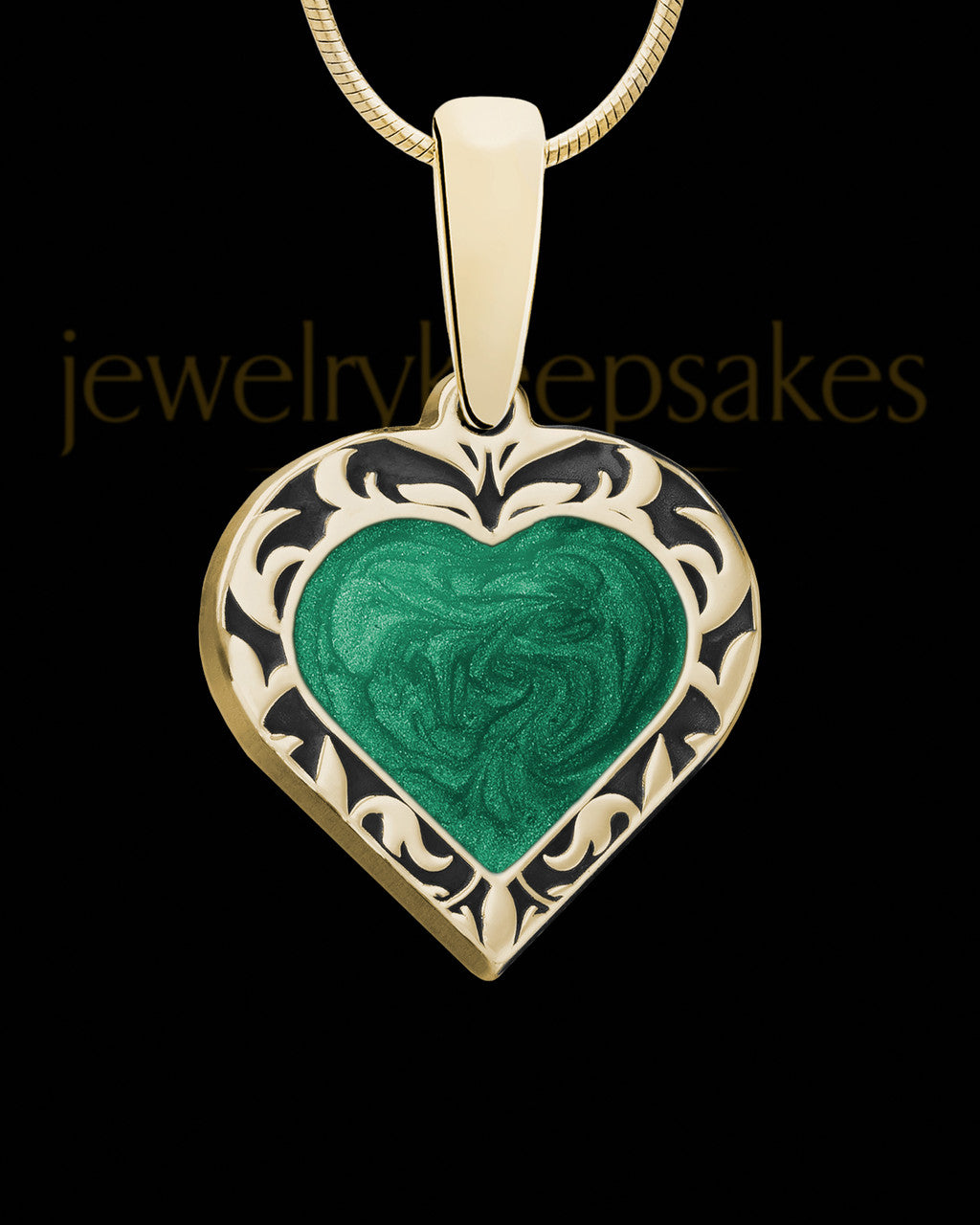 Burning Heart Gold with Olive Ash Jewelry