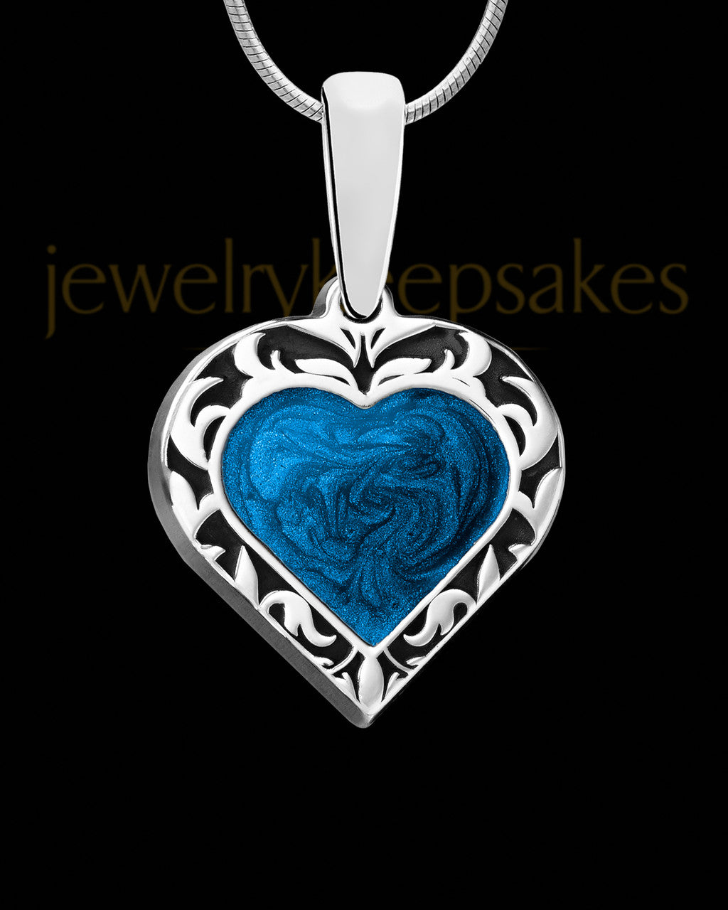 Paradise Heart Silver with Indigo Ash Jewelry