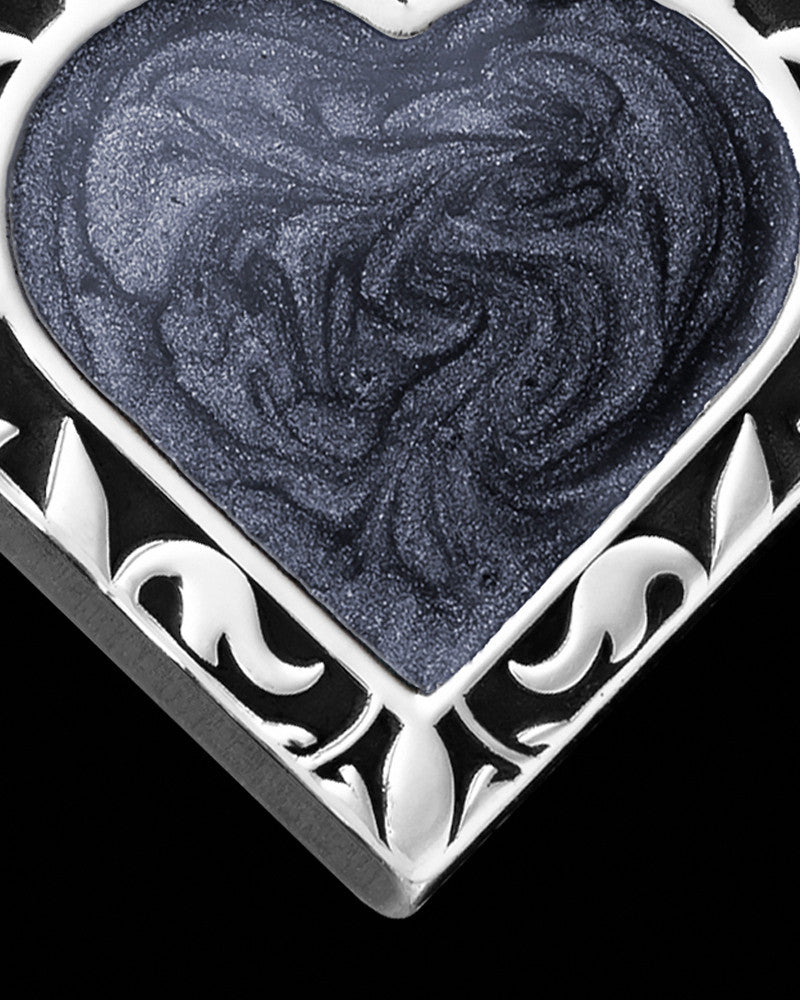 Paradise Heart Silver with Graphite Ash Jewelry