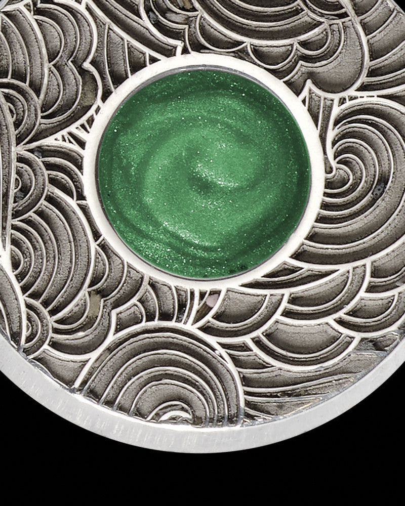 Round Cloverdale Silver Ash Jewelry