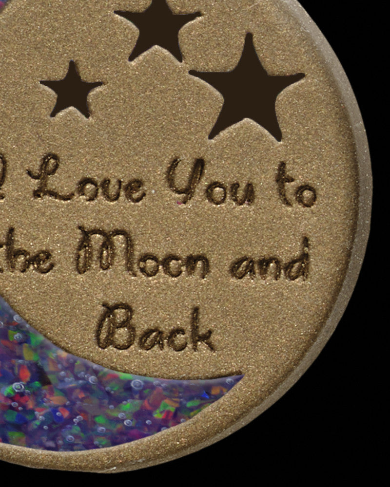 Moon and Back Bronze Finish with Black Blaze Opal Ash Jewelry