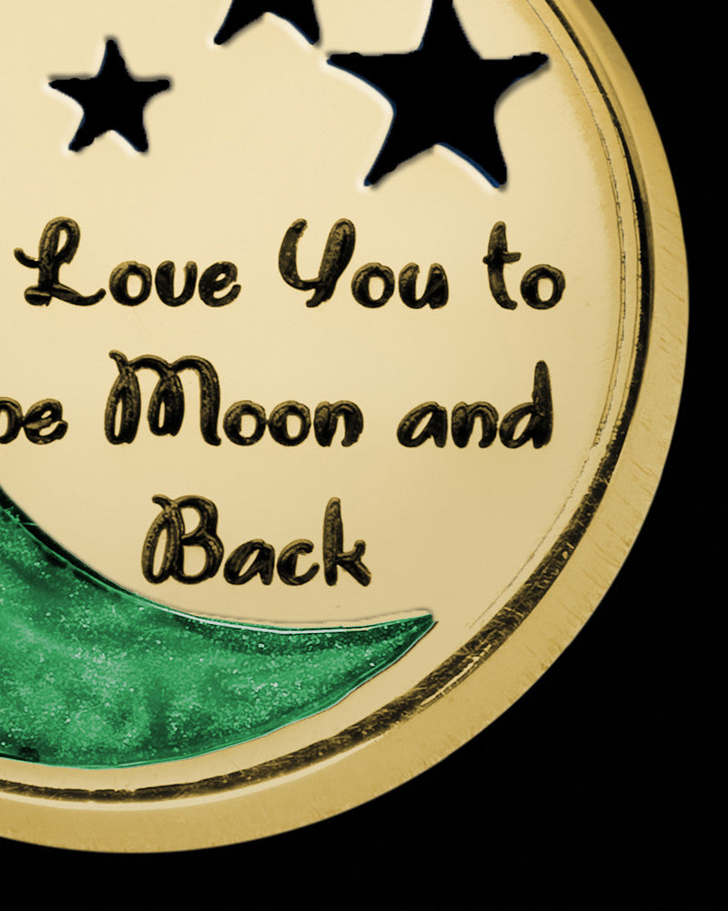 Moon and Back Gold Plated with Olive Ash Jewelry