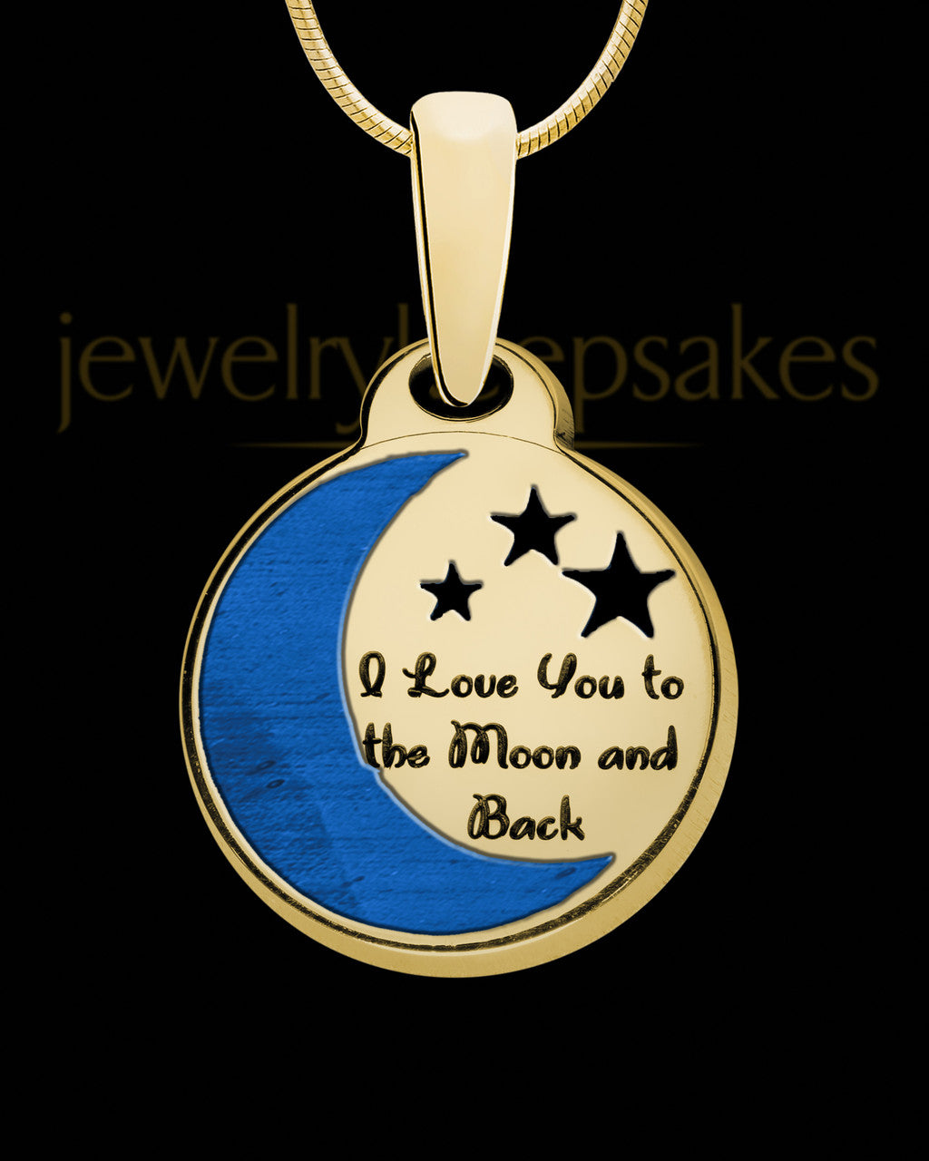Solid 14K Gold Moon and Back Ash Jewelry