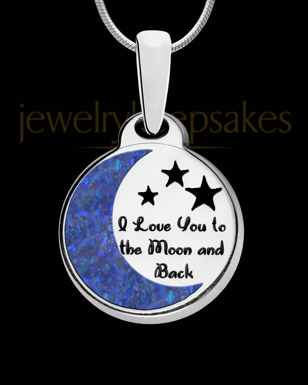 Moon and Back Silver with Ocean Tide Opal Ash Jewelry