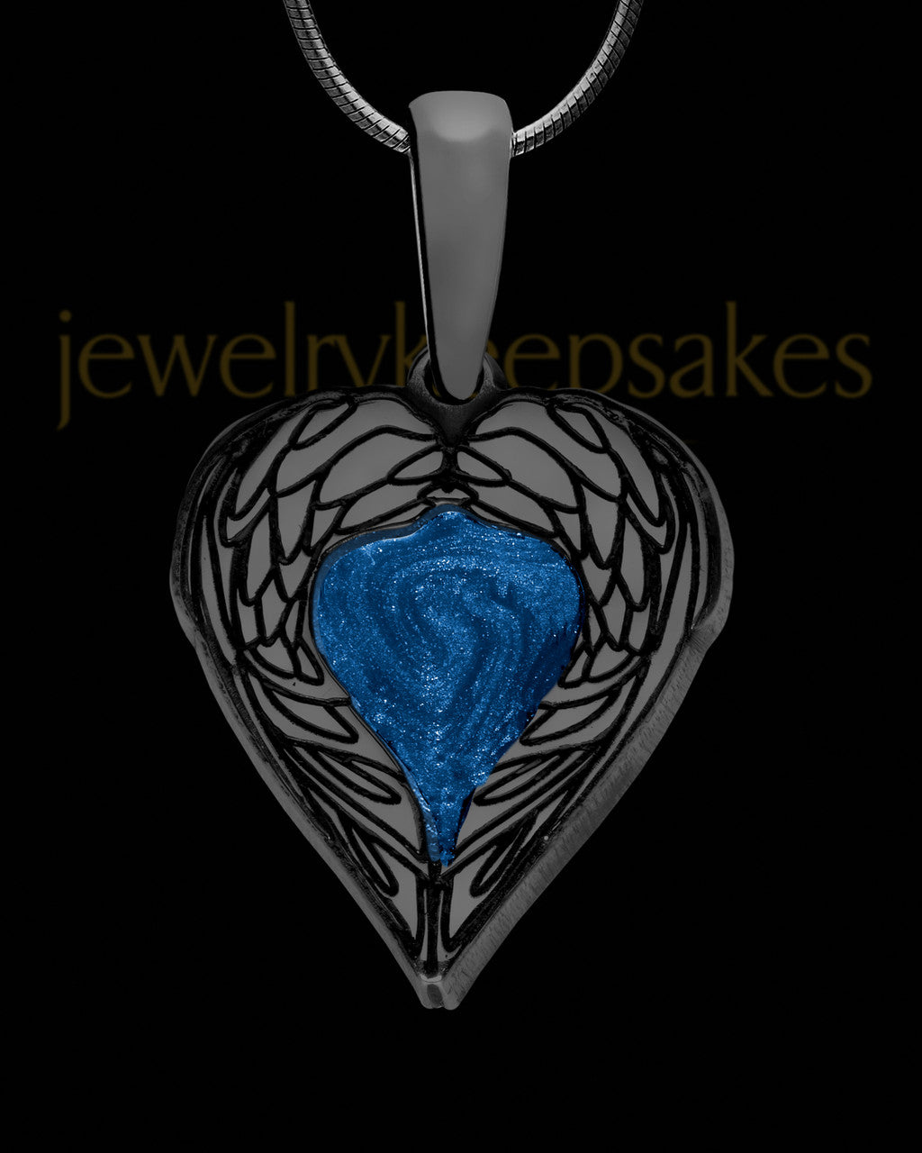 Heart In Flight Black Finish with Indigo Ash Jewelry