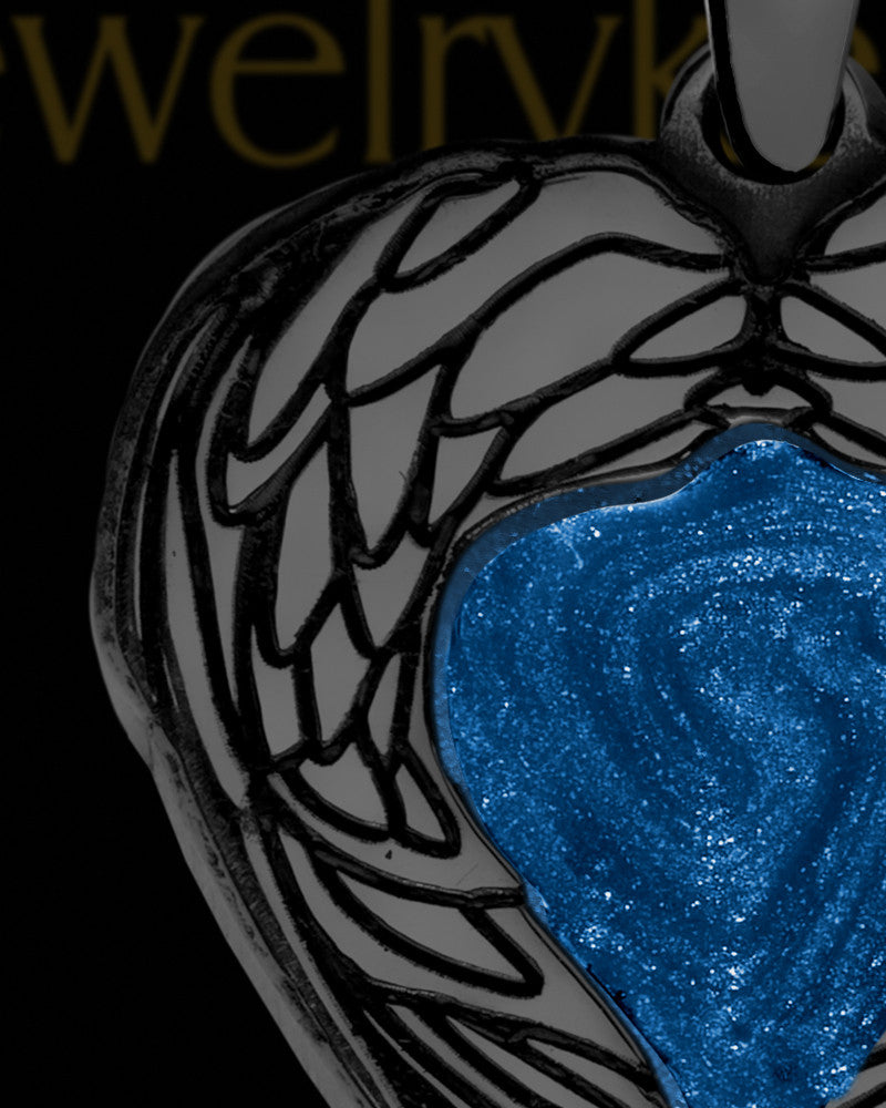 Heart In Flight Black Finish with Indigo Ash Jewelry
