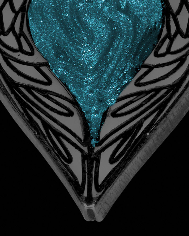 Heart In Flight Black Finish with Teal Ash Jewelry