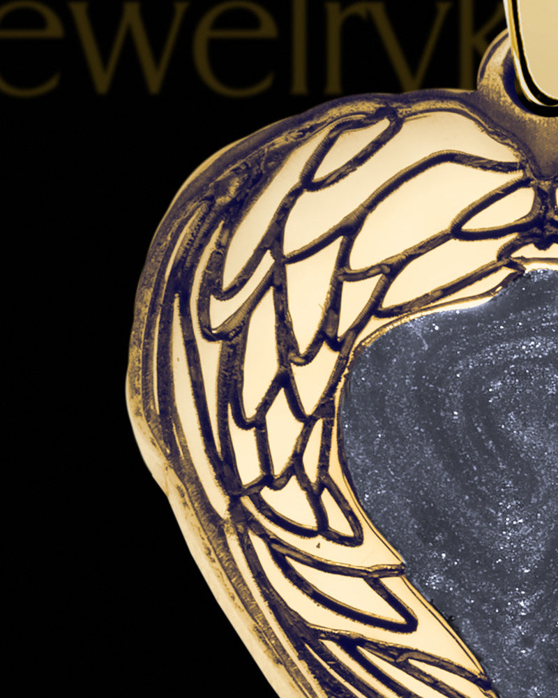 Solid 14K Gold Heart In Flight Ash Jewelry