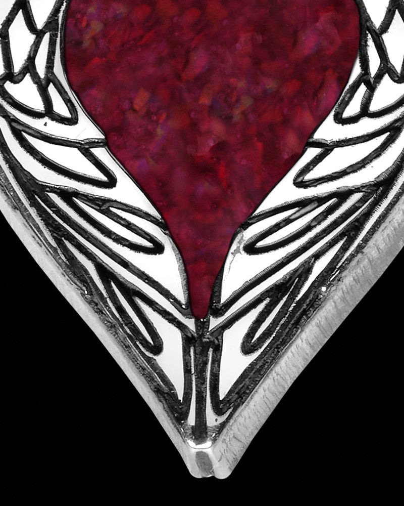 Heart In Flight Silver with Garnet Pearl Opal Ash Jewelry