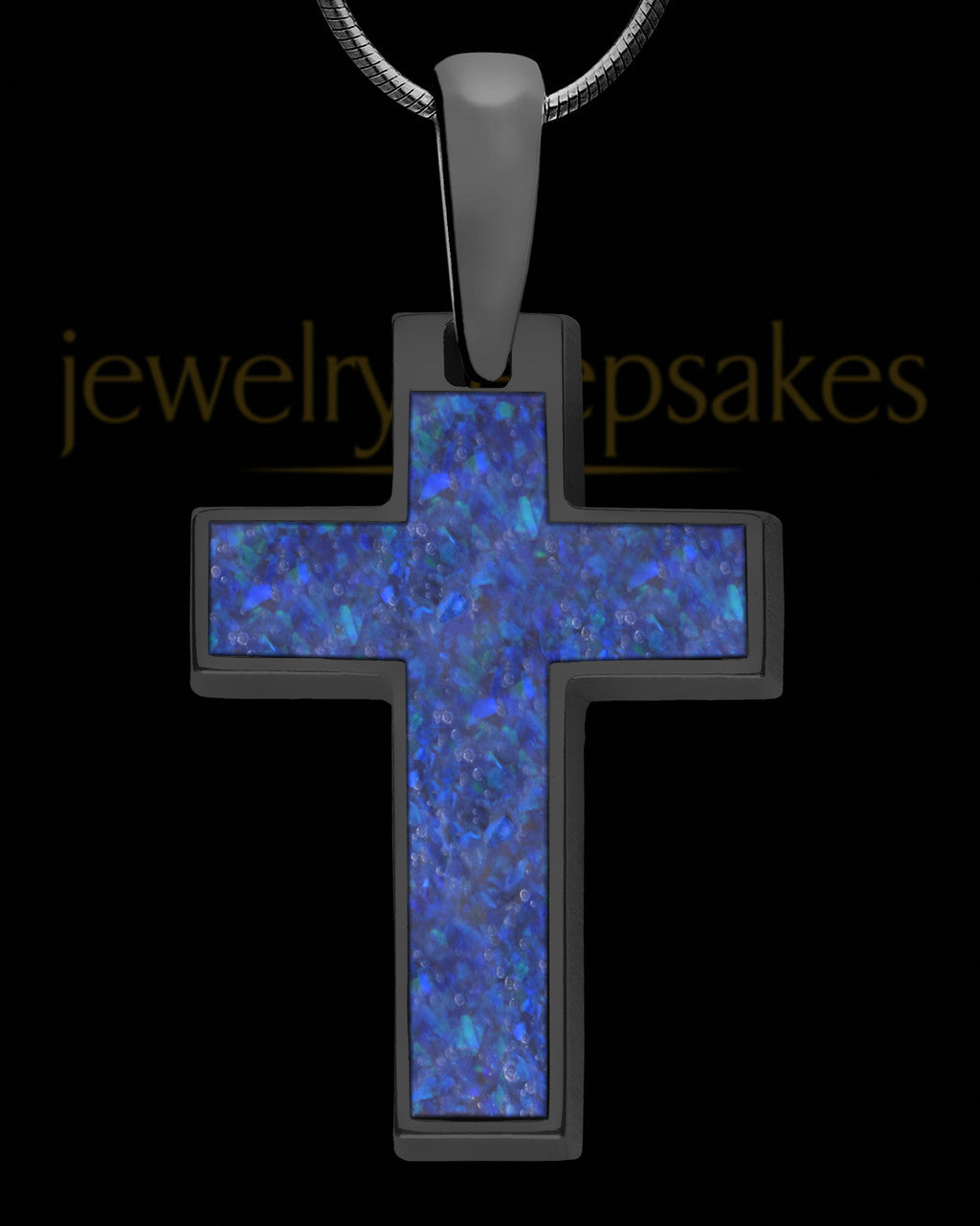 Midnight Seas Cross Black Finish Ash Jewelry
