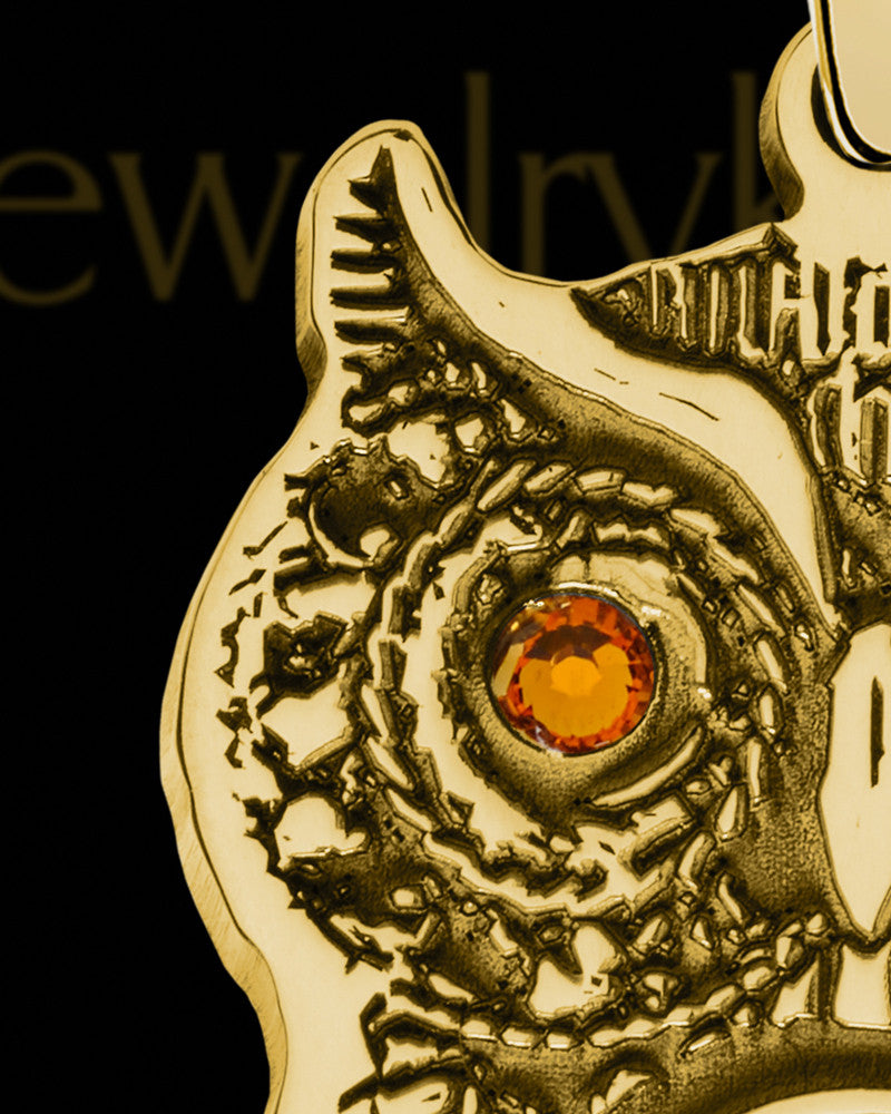 Birthstone Owl Gold Plated with Sangria Ash Jewelry