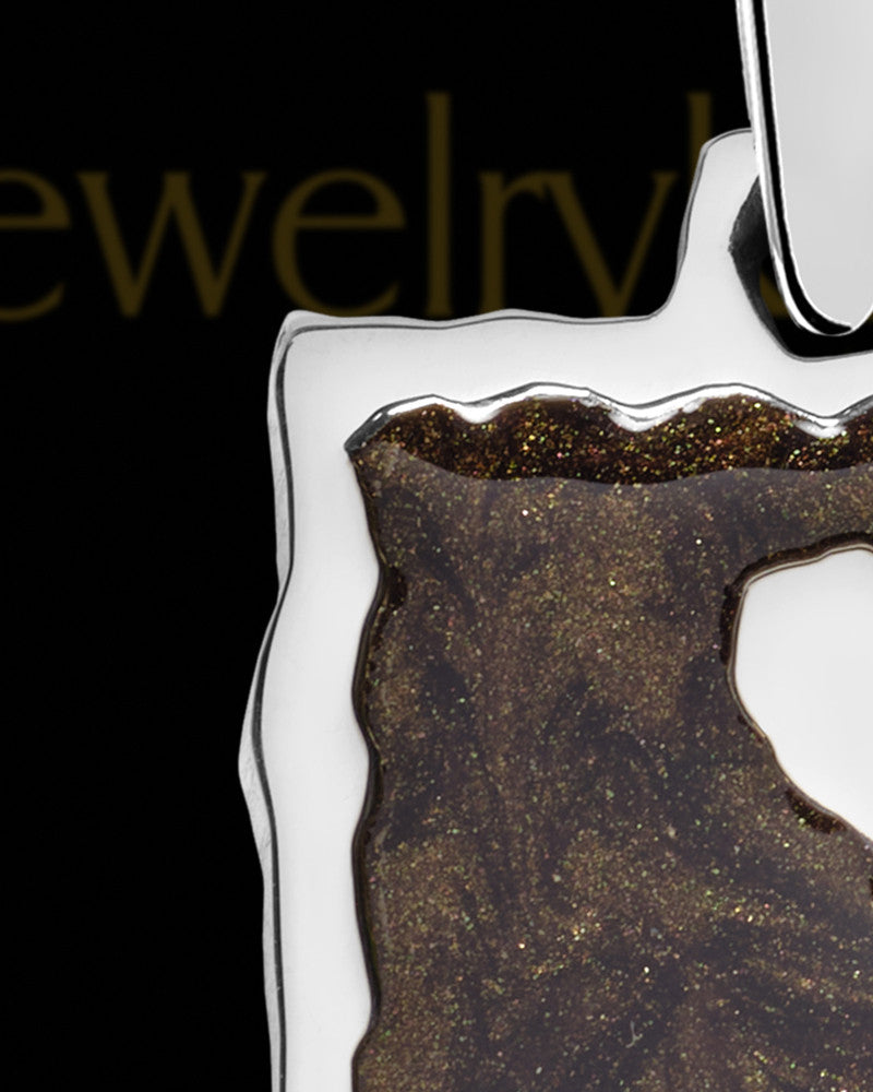 Solid 14K White Gold Newbury Rectangle Ash Jewelry
