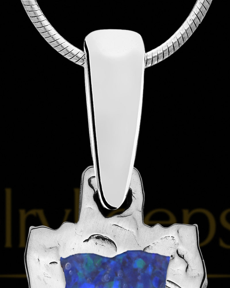 Solid 14K White Gold Blue Cloud Extended Bar Ash Jewelry