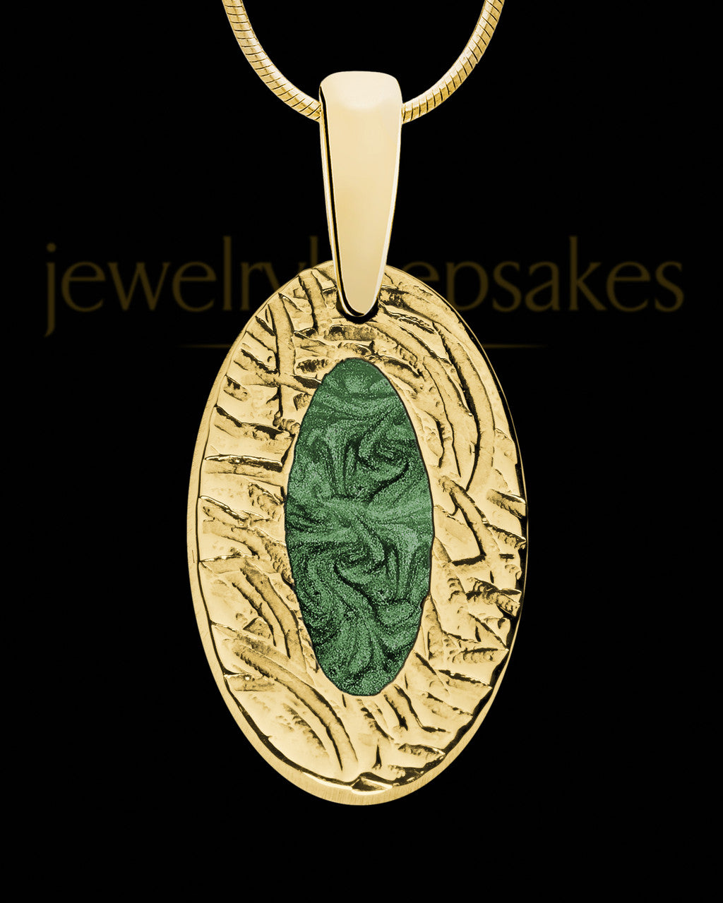 Solid 14K Gold Oak Grove Oval Ash Jewelry