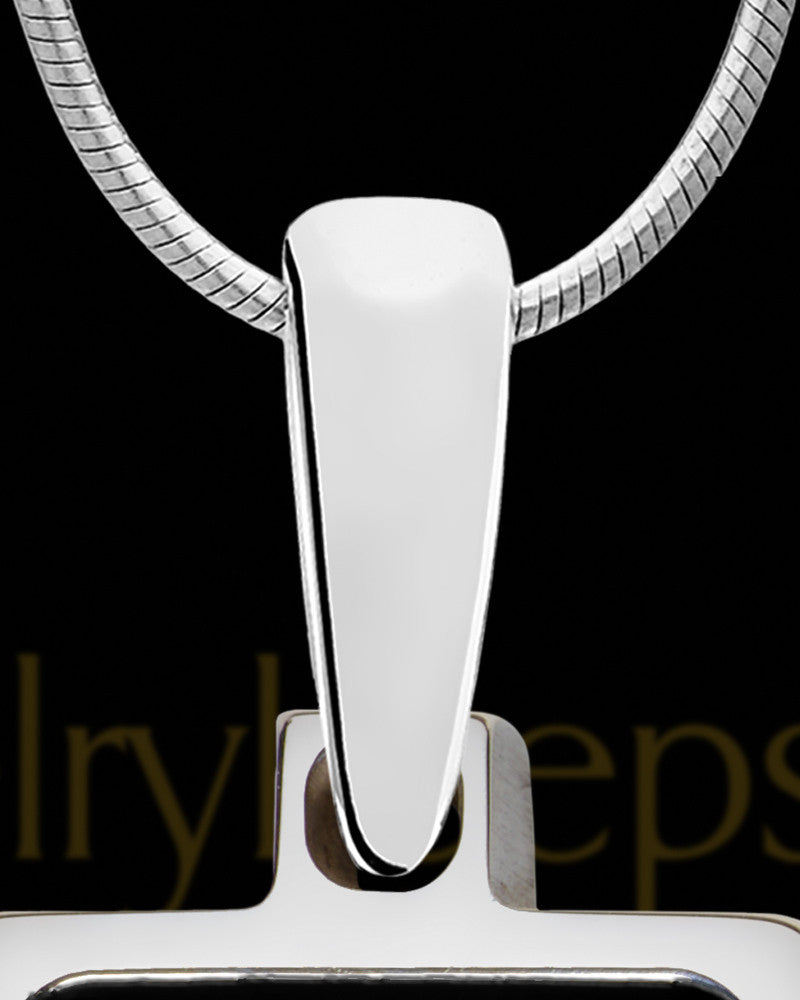 Solid 14K White Gold Batavia Rectangle Ash Jewelry