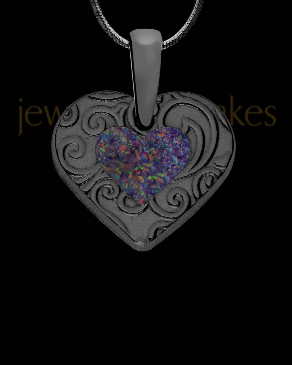 Dilton Heart Black Finish Ash Jewelry
