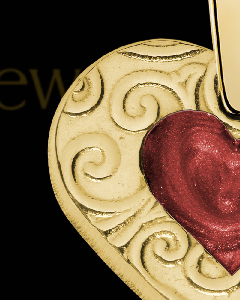 Solid 14K Gold Belknap Heart Ash Jewelry