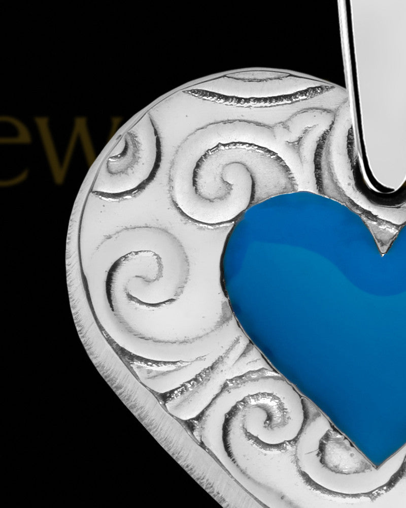 Solid 14K White Gold Sylvia Heart Ash Jewelry