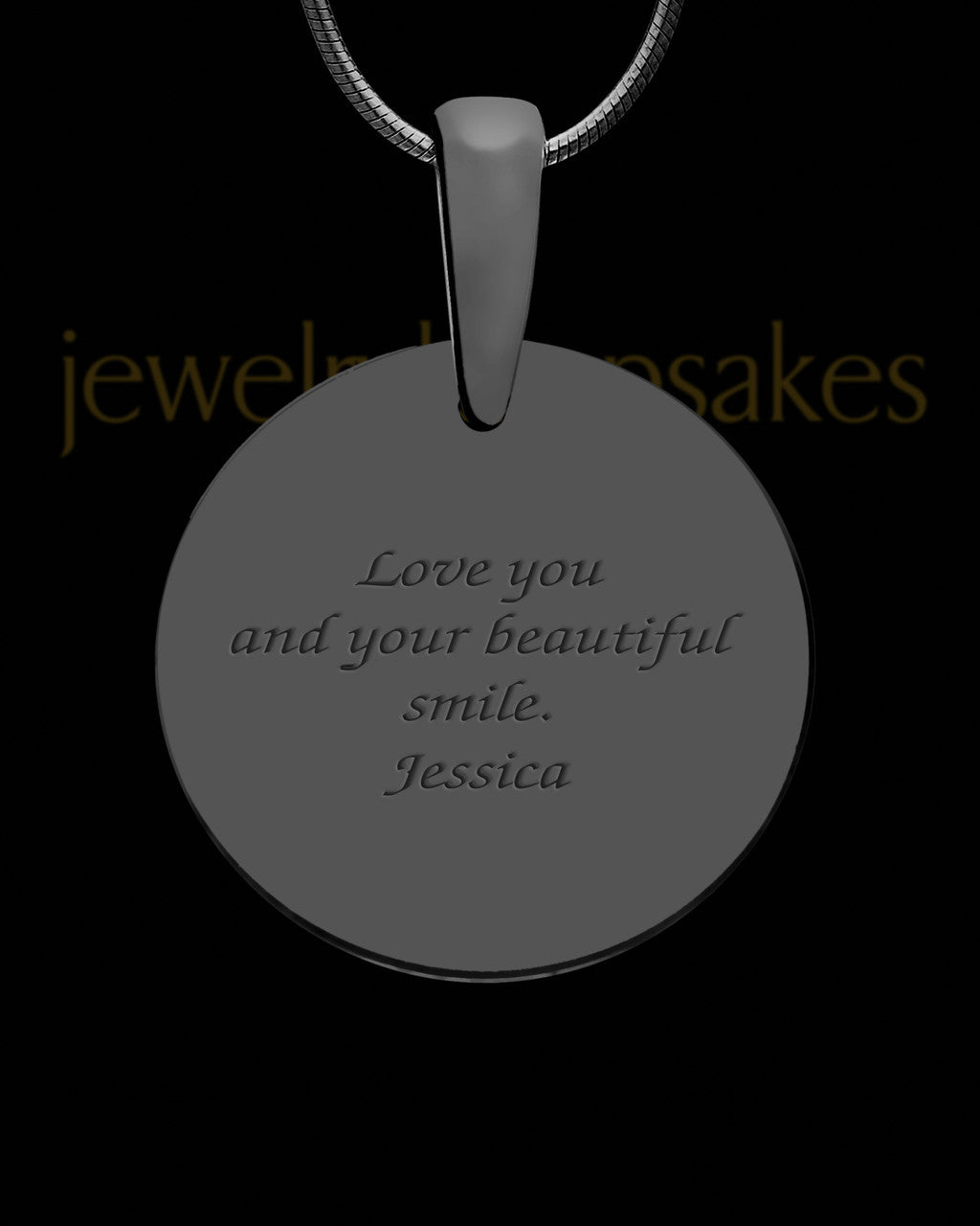 Celia Round Initial Black Finish Ash Jewelry