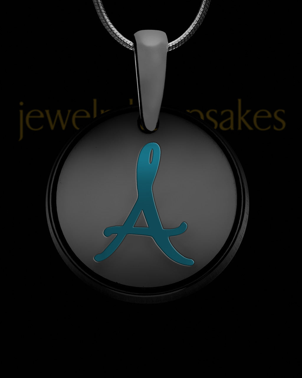 Celia Round Initial Black Finish Ash Jewelry