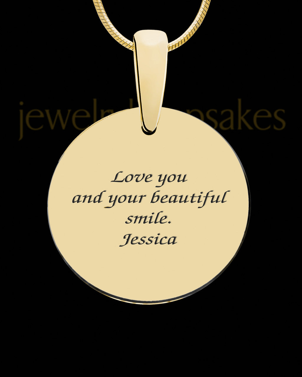 Solid 14K Gold Whispering Springs Round Initial Ash Jewelry