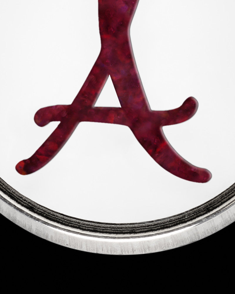 Solid 14K White Gold Liberty Round Initial Ash Jewelry