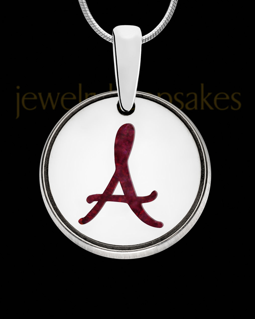 Liberty Round Initial Silver Ash Jewelry