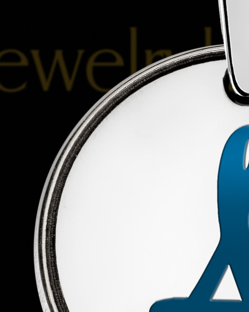 Solid 14K White Gold Somerset Round Initial Ash Jewelry