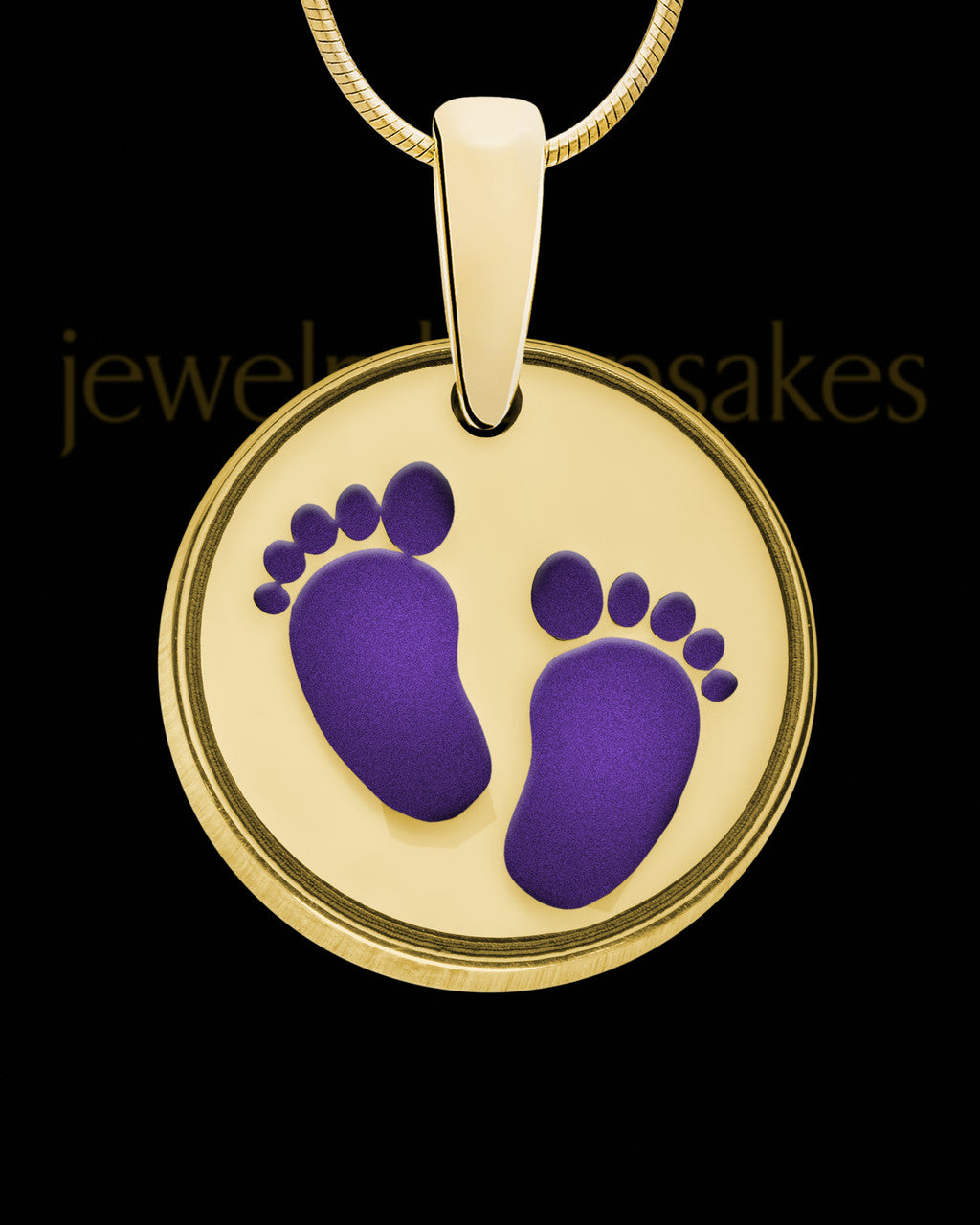 Solid 14K Gold Tiny Toes Round with Orchid Ash Jewelry