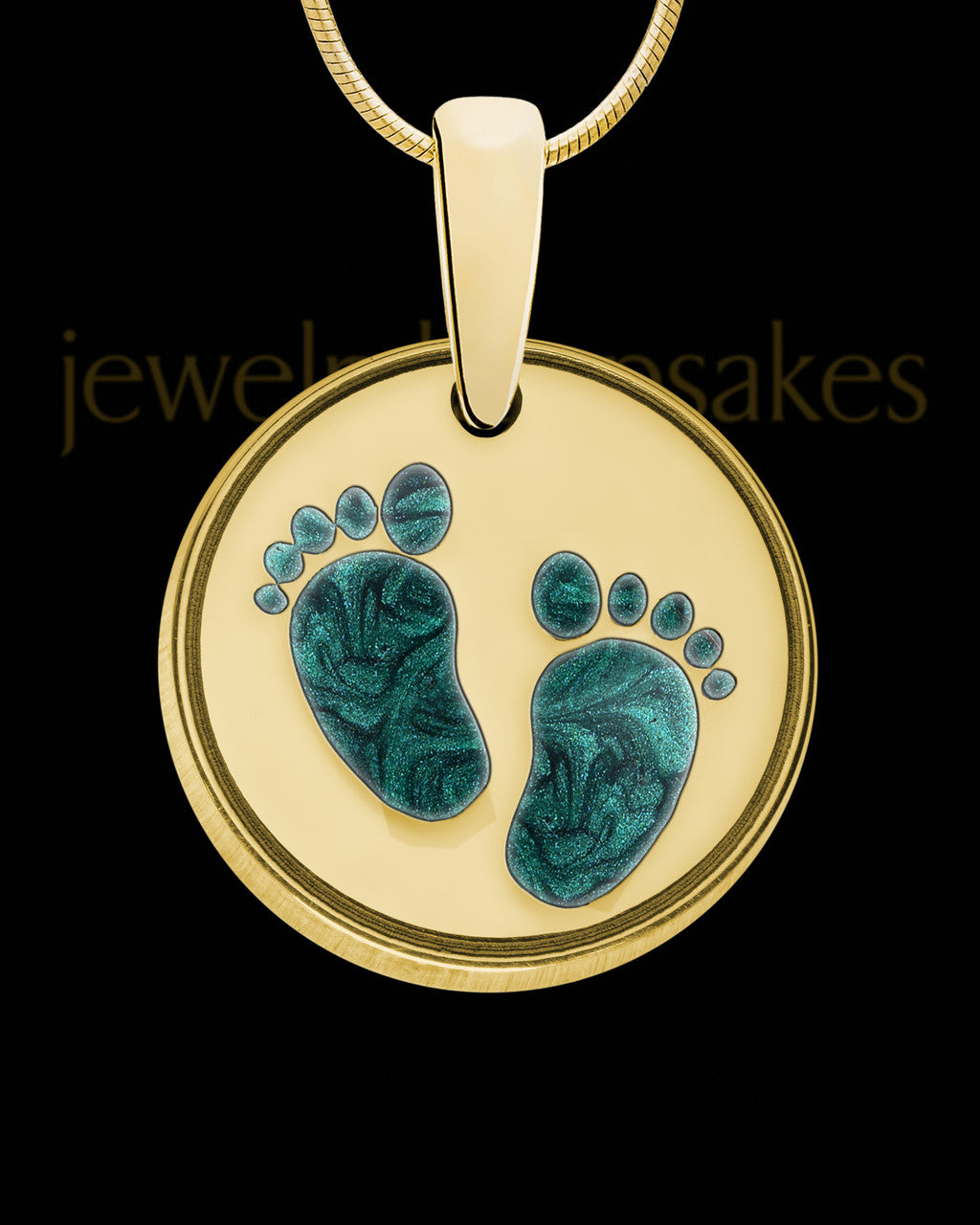 Tiny Toes Round Gold Plated Ash Jewelry