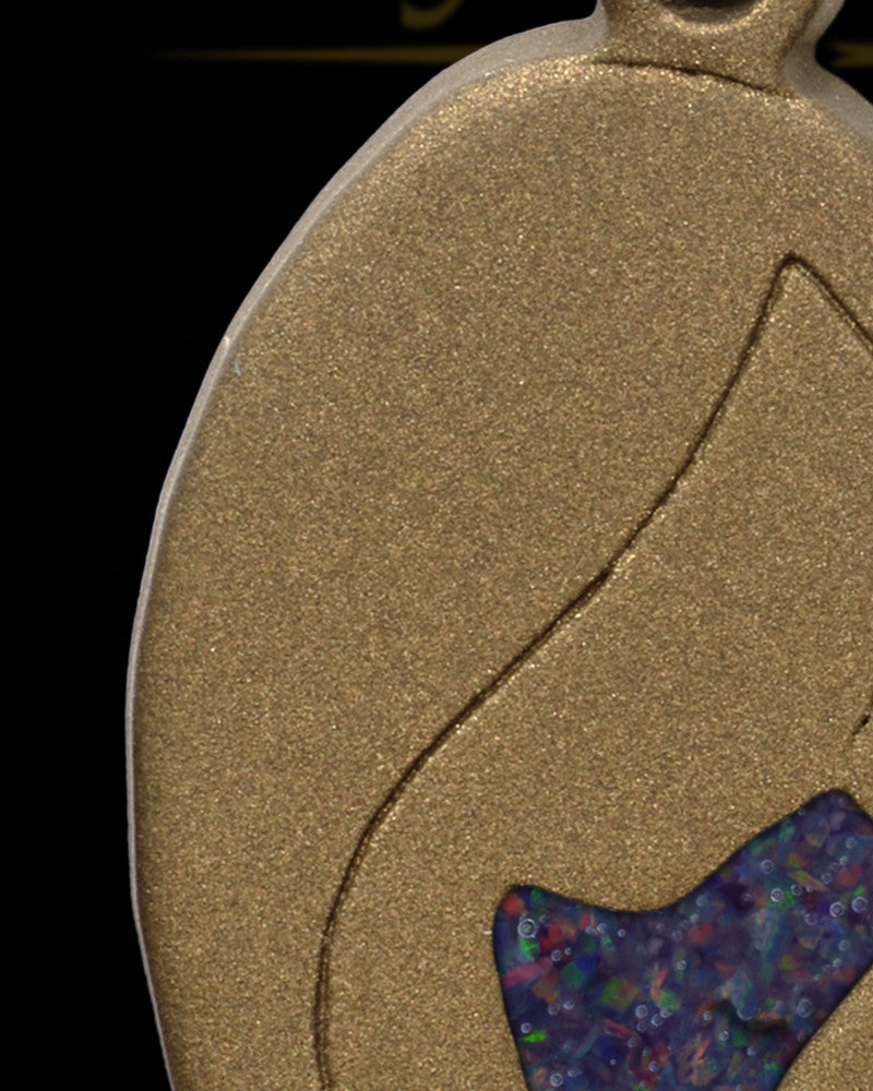 Together Forever Bronze Finish with Black Blaze Opal Ash Jewelry