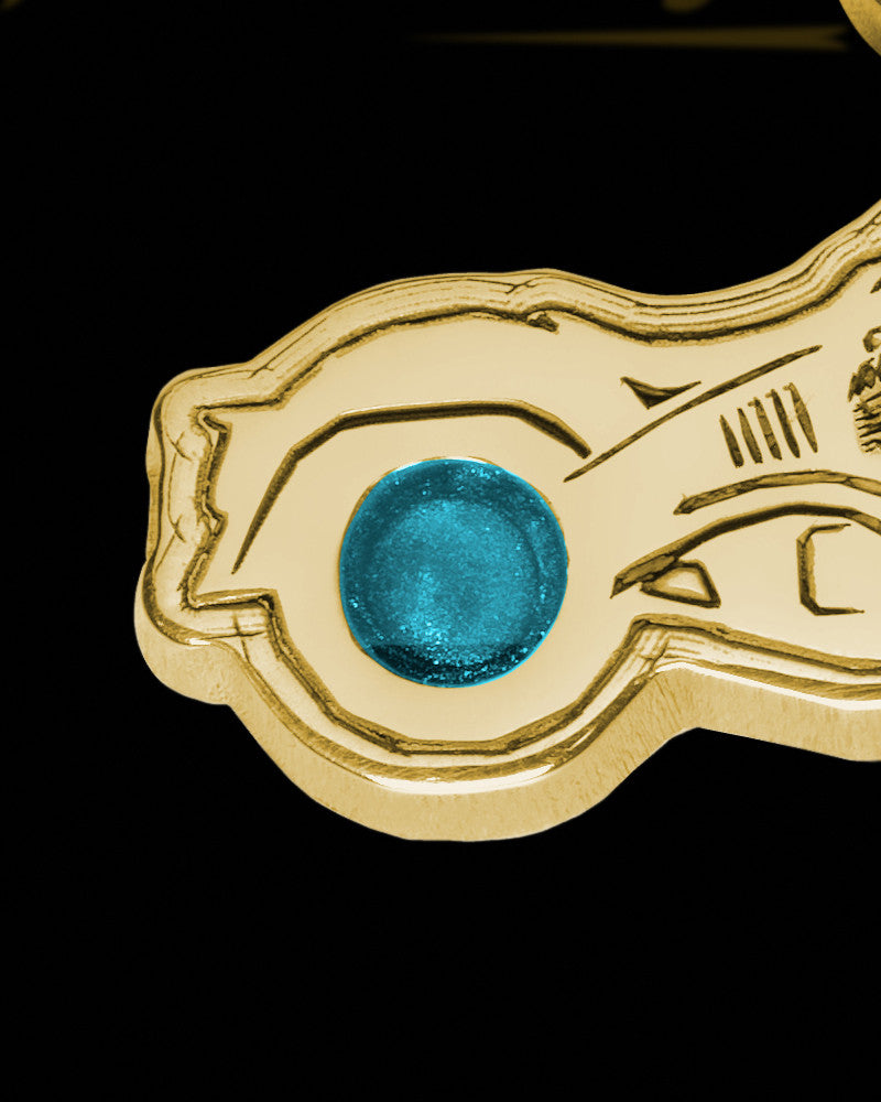 Solid 14K Gold Eternal Highway with Teal Ash Jewelry