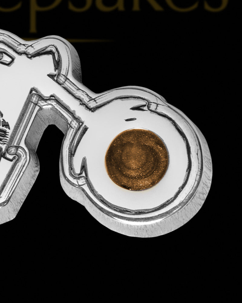 Solid 14K White Gold Eternal Highway with Coffee Ash Jewelry